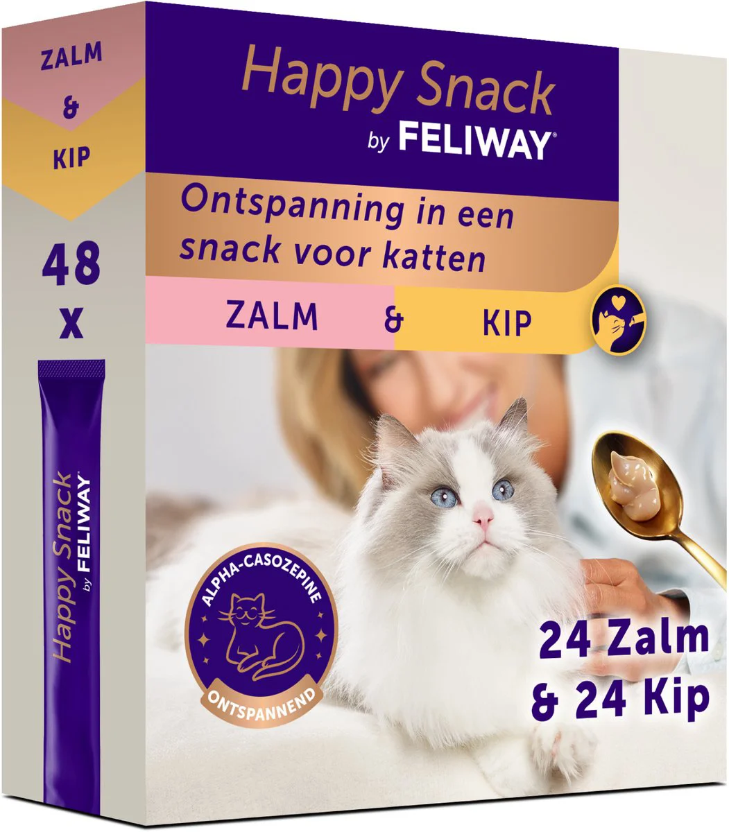Feliway Happy Snack Kat Kip & Zalm 48x15 gr