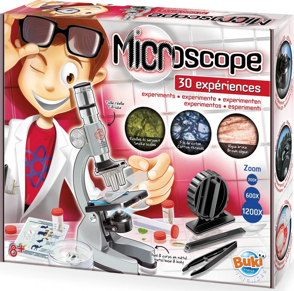 Buki - Microscoop voor kinderen - 30 experimenten - Vergroting x1200 - Educatief speelgoed