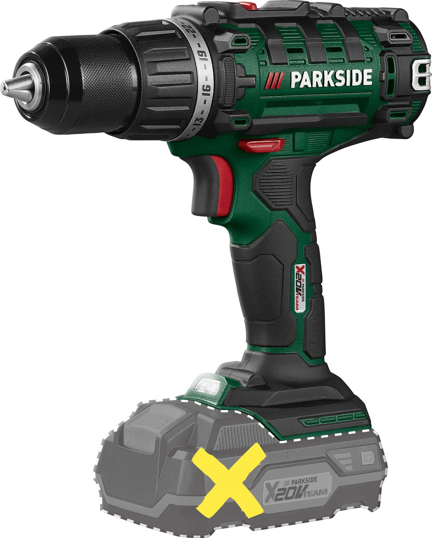 PARKSIDE Accu-schroefboormachine 20 V 45 Nm zonder accu en lader