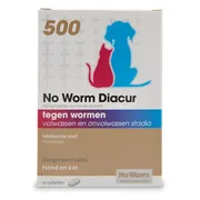 No Worm Diacur 500 Ontworming Hond en Kat 10 tabletten
