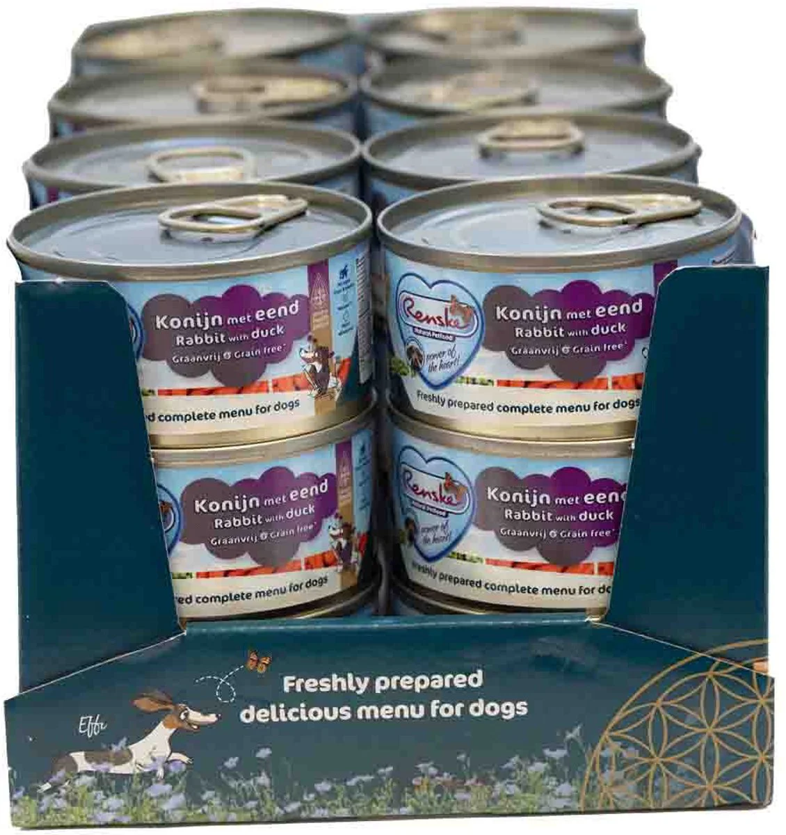24x Renske Vers Gestoomd Complete Menu Hondenvoer Nat Eend - Konijn Graanvrij 95 gr