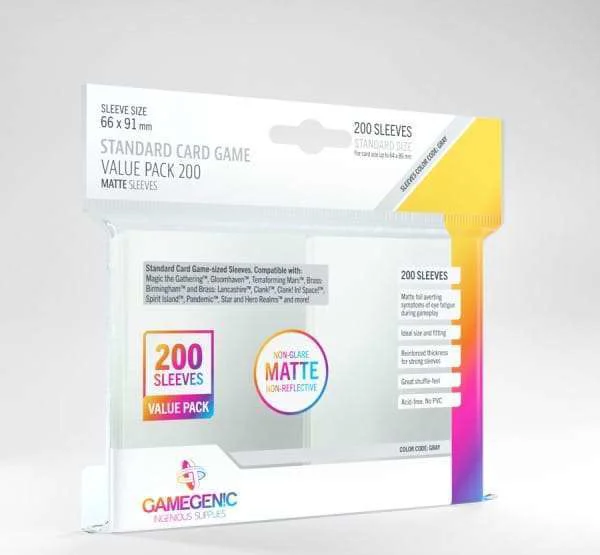 Gamegenic - Standard Matte Value Pack (200) - Grey