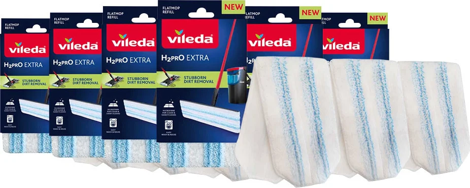 6x Vileda H2Pro Dweil Navulling H2Pro Flatmop 1 Stuk