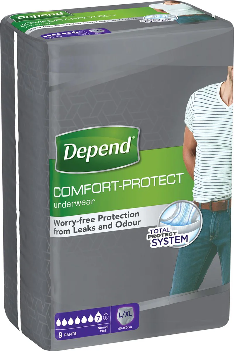 Depend Pants voor Mannen Normaal Maat L/XL 9ST