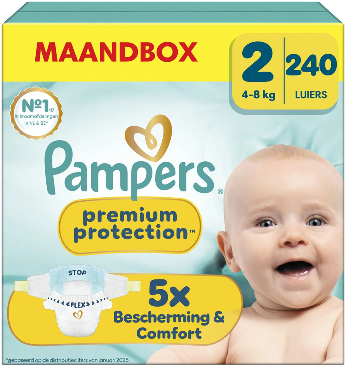 Pampers Premium Protection Luiers Maat 2 (4-8 kg) 240 stuks