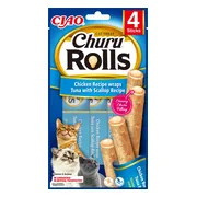 Ciao Kattensnack Churu Rolls Tonijn - Sint Jacobsschelp 40 gr