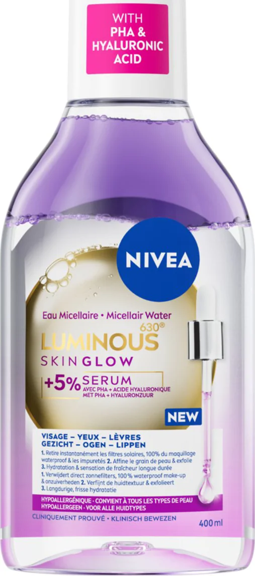 NIVEA Luminous630 Skin Glow Serum Micellair Water 400 ml