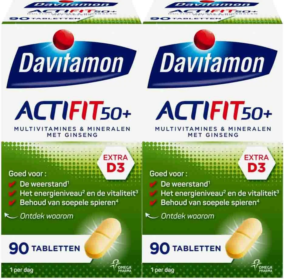 2x Davitamon Actifit 50+ 90 tabletten