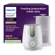 Philips Avent 2-in-1 Flessenwarmer & Sterilisator – Snelle en veilige opwarming – 260 ml - SCF359/00