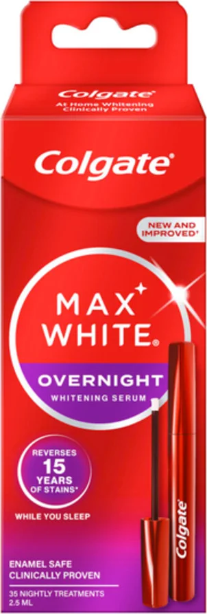 3x Colgate Max White Overnight Tanden Whitening Serum 2,5 ml