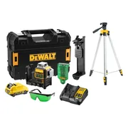 DeWALT DCE089D1GTRI Zelfnivellerende accu kruislijnlaser 3x 360˚ groen + Statief DE0881T 12V XR 2.0Ah in TSTAK