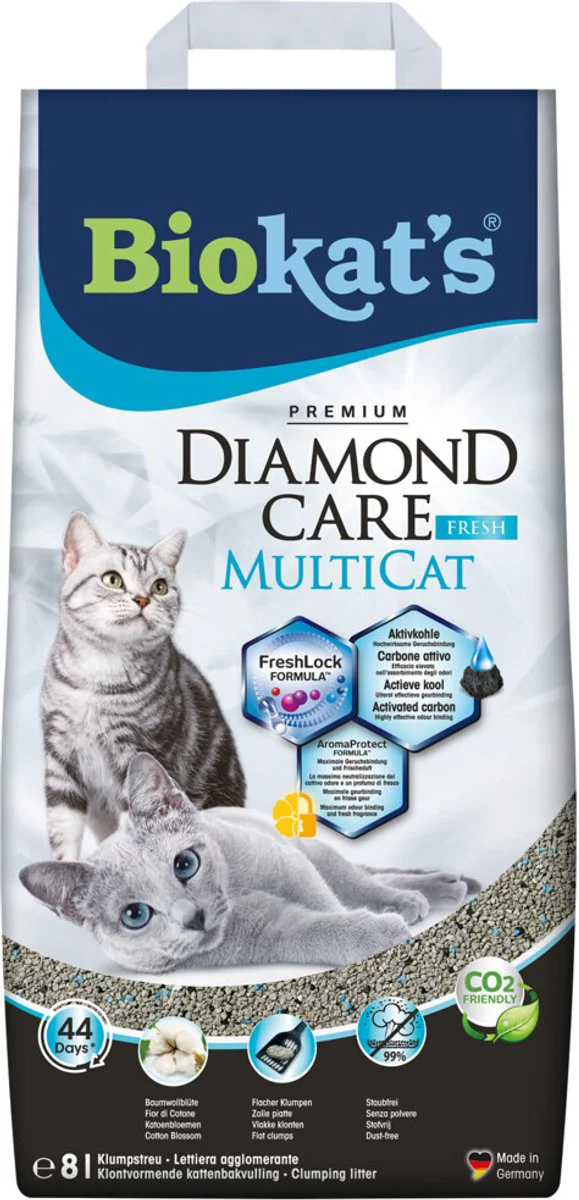 Biokat's Kattenbakvulling Diamond Care MultiCat Fresh - 2 x 8 liter - Voordeelverpakking