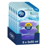 6x Ambi Pur Toiletblok Navulling Fris Water en Mint 3 stuk