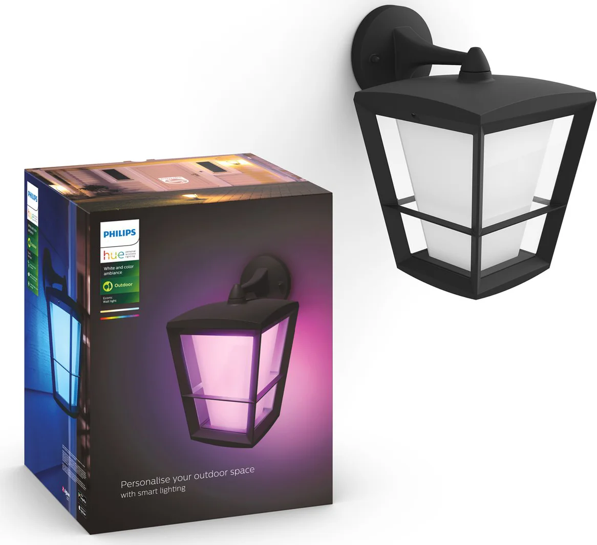Philips Hue Econic muurlamp White and Color Zwart hangend
