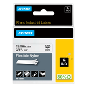DYMO Rhino 19mm x 3,5m Zwart Wit Nylon Labels