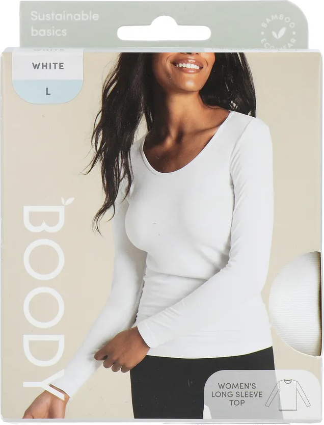 Boody Damestop Lange Mouw Wit L