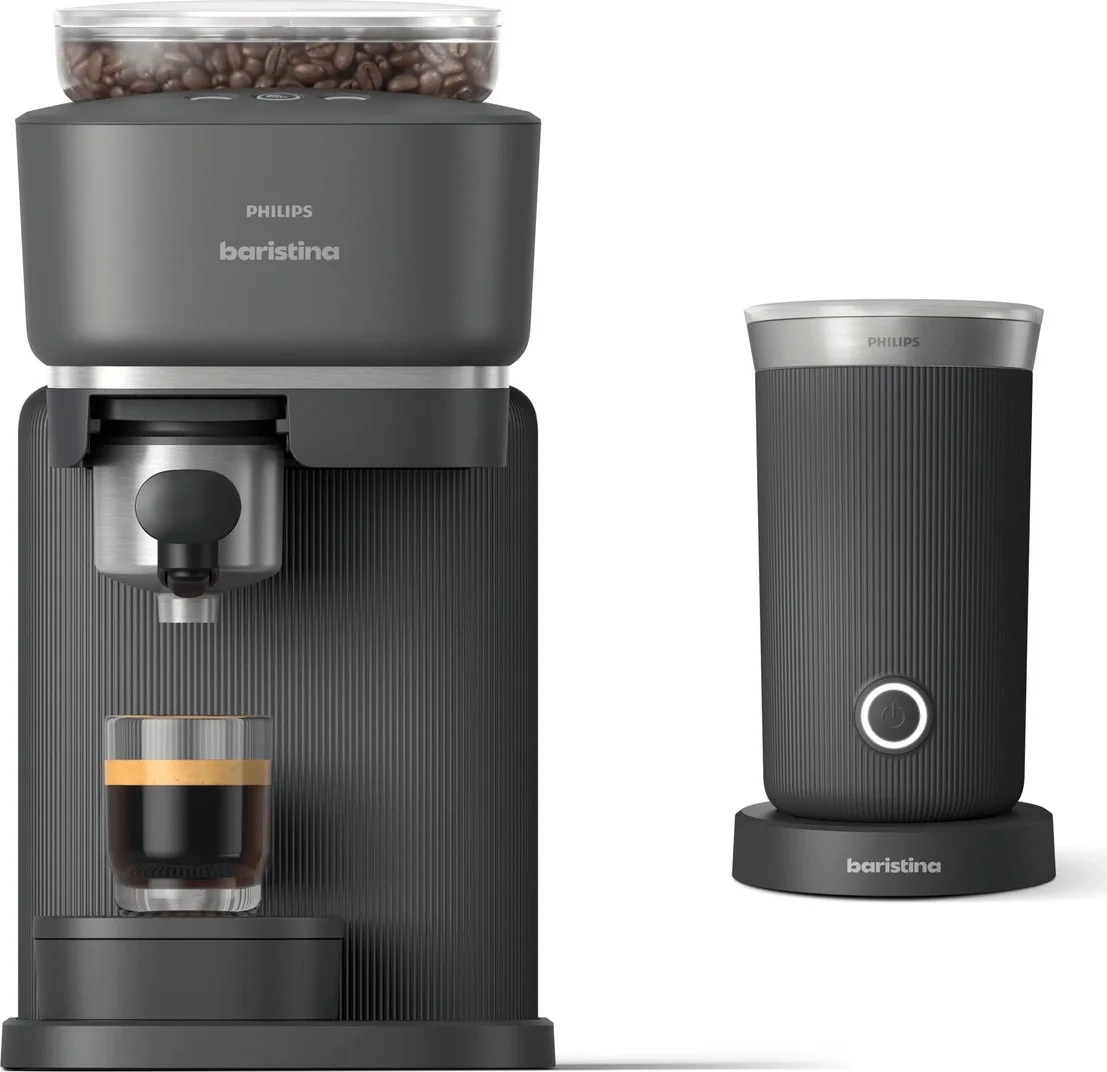 Philips Baristina + Melkopschuimer Bundel - BAR303/60 - Espressomachine - Pistonmachine - Zwart