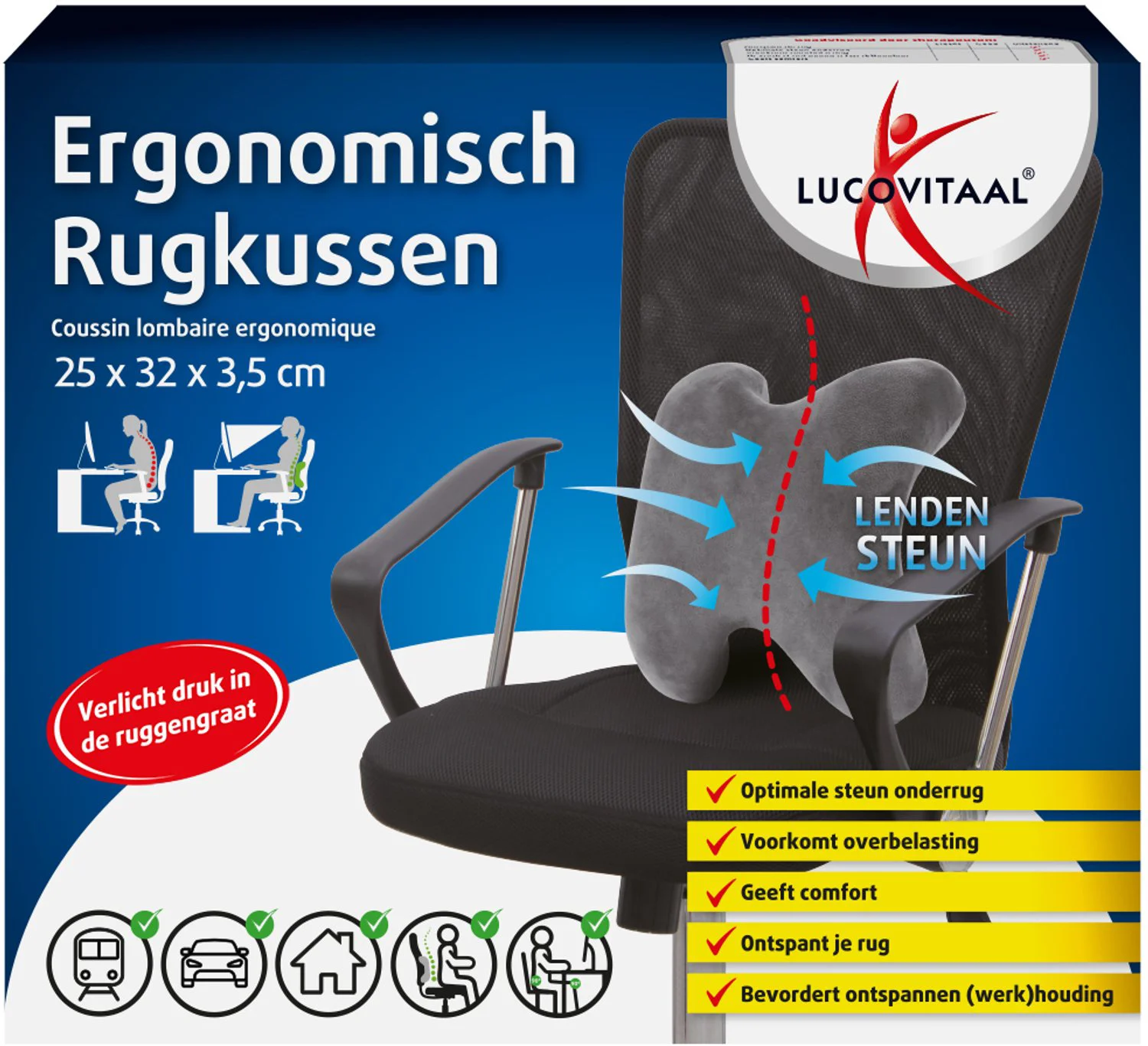 Lucovitaal Ergonomisch Rugkussen