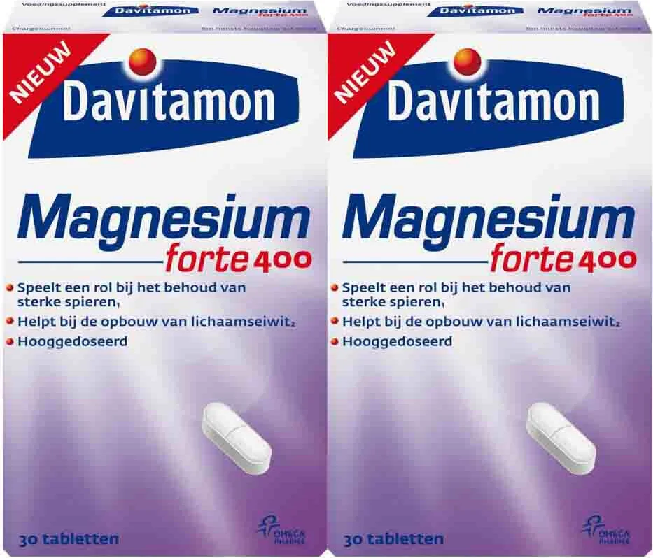 2x Davitamon Magnesium 400 mg 30 tabletten