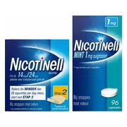 Nicotinell Combineer Pleister 14 mg (7st) en Zuigtablet Mint 1 mg (96st) - 2 Stuks