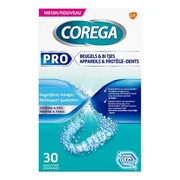 Corega Pro Beugels & Bitjes Tabletten - tegen bacteriën, vlekken, ophopingen en verkleuringen 30TB
