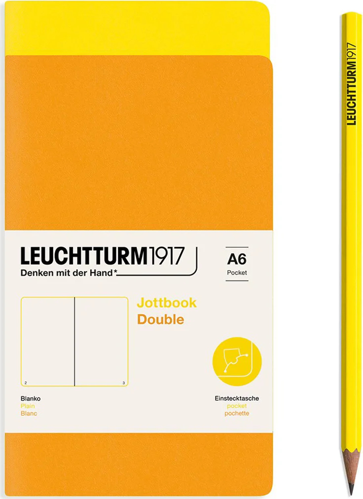 Leuchtturm1917 Double A6 Jottbook Blanco Lemon / Rising Sun (set van 2)