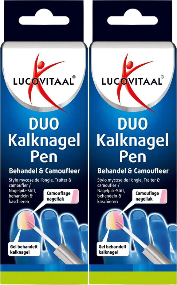 2x Lucovitaal Kalknagel Pen DUO Behandel & Camoufleer 2x4 ml