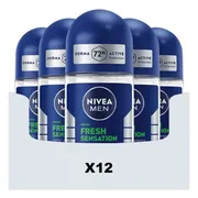 12x NIVEA Deodorant Roller For Men Fresh Sensation 50 ml