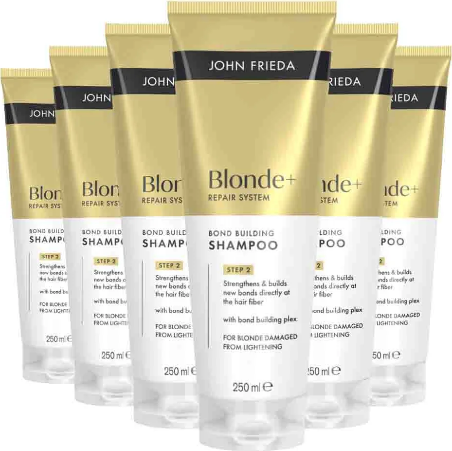 6x John Frieda Blonde+ Repair Bond Building Shampoo 250 ml