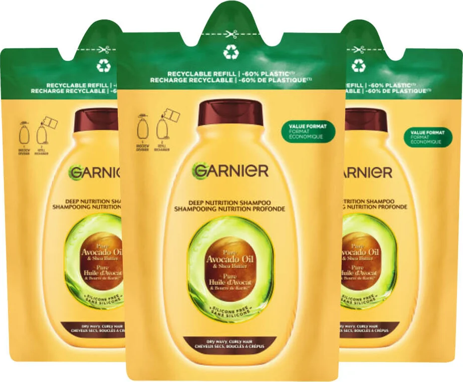 3x Garnier Loving Blends Avocado Olie en Shea Boter Shampoo Refill 250 ml
