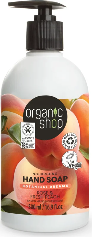 3x Organic Shop Handzeep Rose & Peach 500 ml