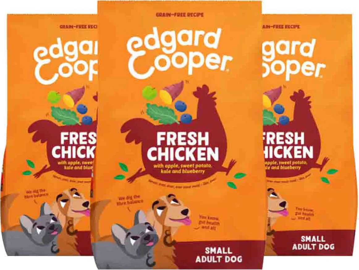 3x Edgard & Cooper Hondenvoer Droog Adult Small Kip 3 kg
