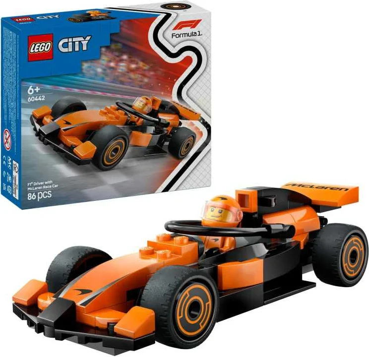 LEGO City F1 coureur met McLaren racewagen 60442
