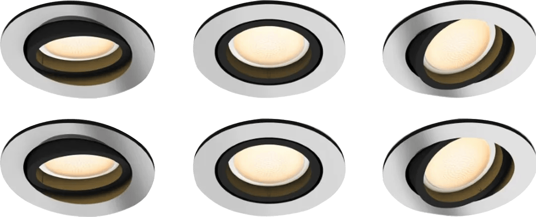 Philips Hue Milliskin inbouwspot White Ambiance - rond - Aluminium - 6-pack