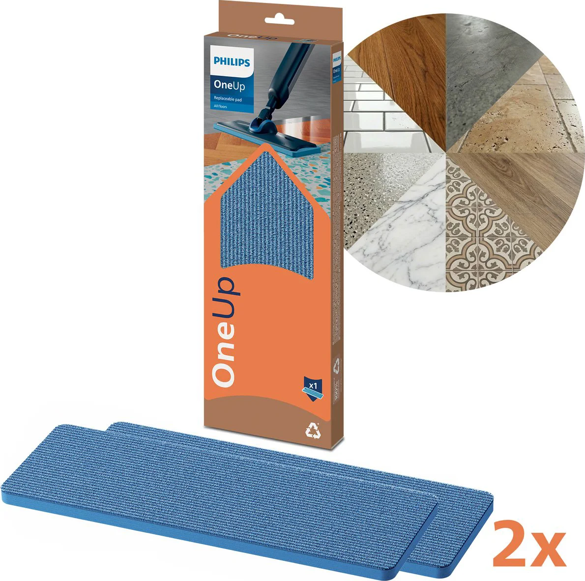 Philips OneUp Dweildoek XV1882/20 (2 stuks)
