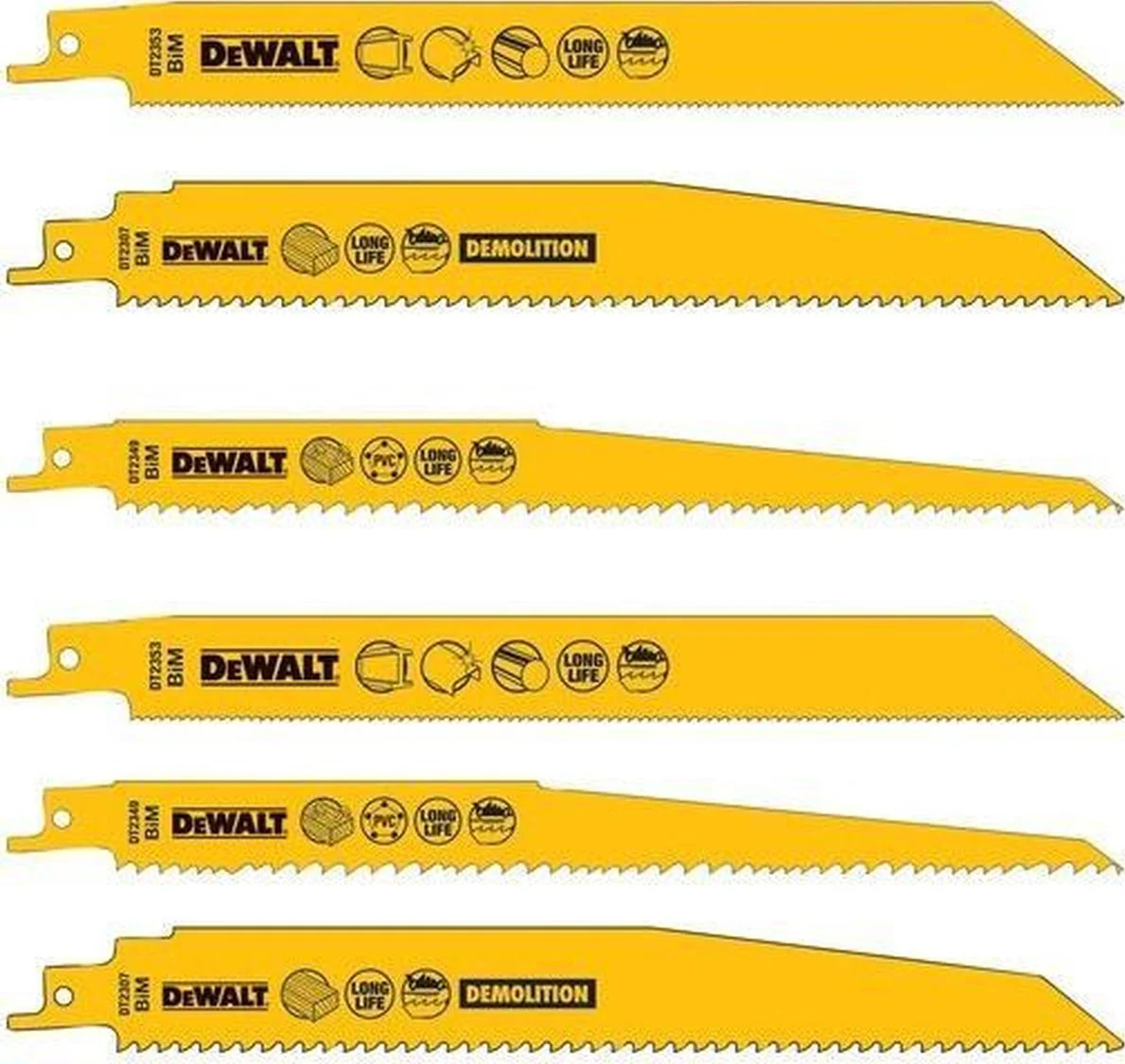 DeWALT DT2350 Reciprozaagblad hout / spijker 305mm. VE=5