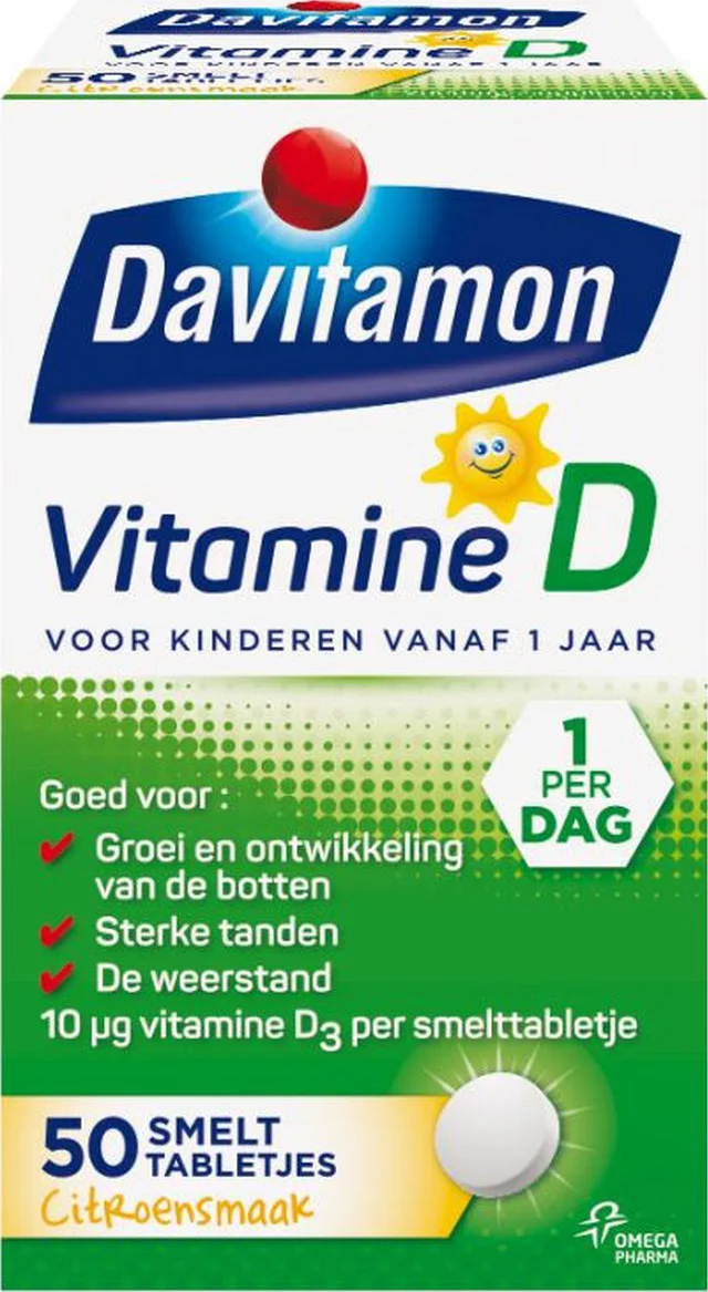 2x Davitamon Vitamine D Kind 50 smelttabletten
