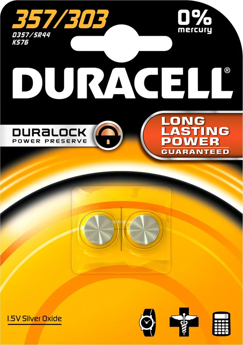 Duracell Knoopcelbatterijen 357-303 2 stuks