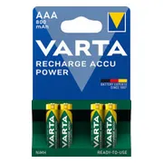 50x Varta Recharge Accu Power Oplaadbare Batterijen AAA 800mAh 4 stuks