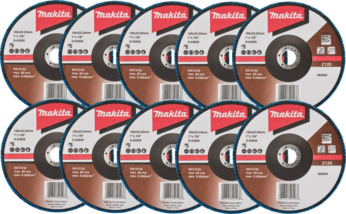 Makita D-63856-10 Lamellenschuurschijf Z120 | 180mm | 10 stuks