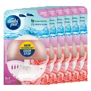 6x Ambi Pur Toiletblok Starterkit 5in1 Wild Rose & Pink Grapefruit