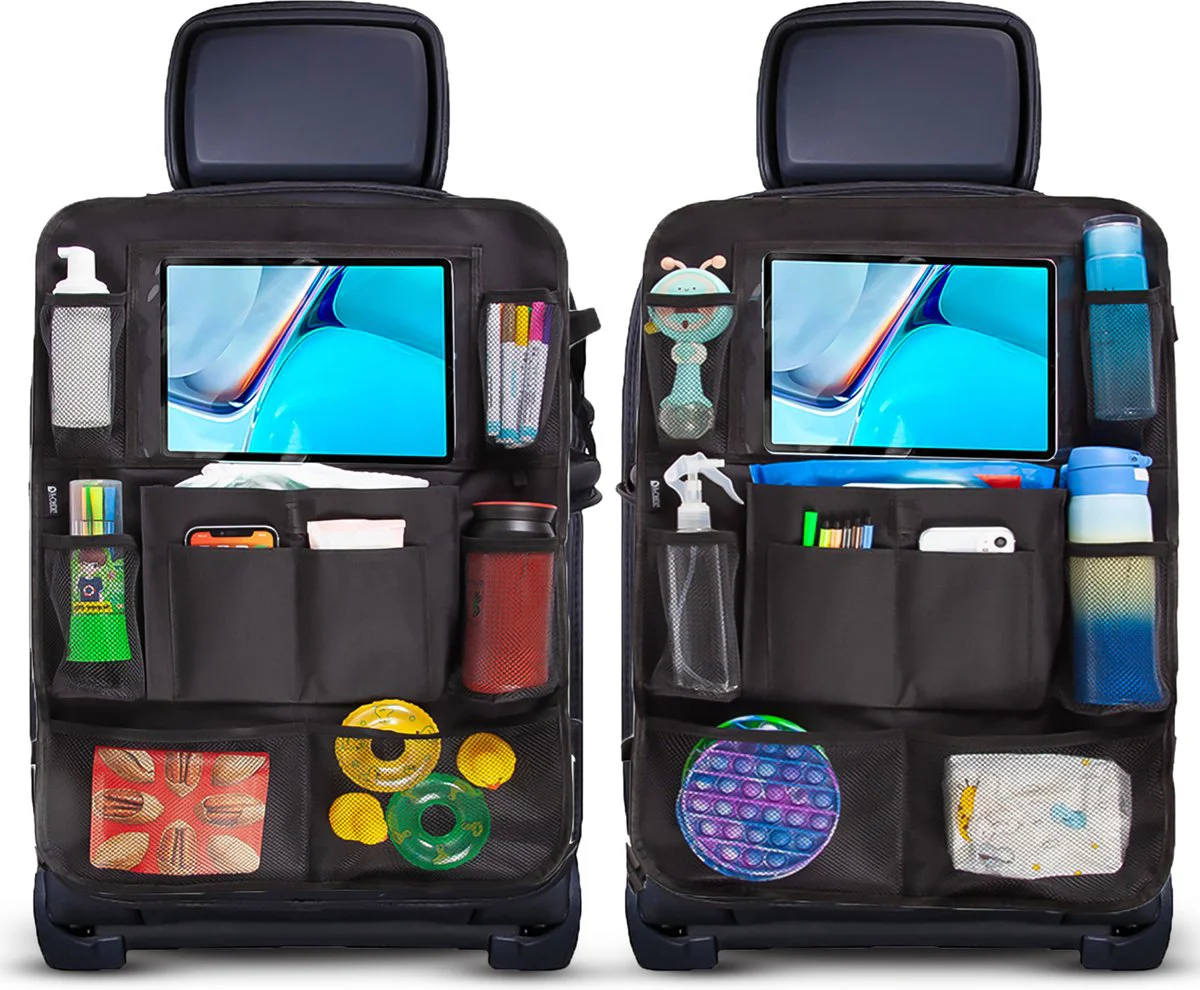 ForDig Autostoel Organizer (2 stuks) - Tablet Houder Auto - Autostoel Organizer voor Kinderen - Universeel - Zwart