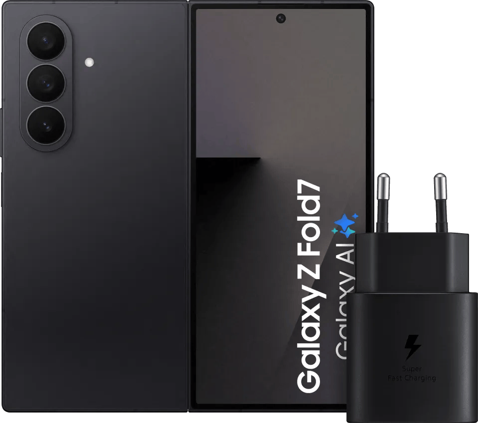 Samsung Galaxy Z Fold 7 256GB Zwart 5G + Samsung Oplader 25 Watt Zwart