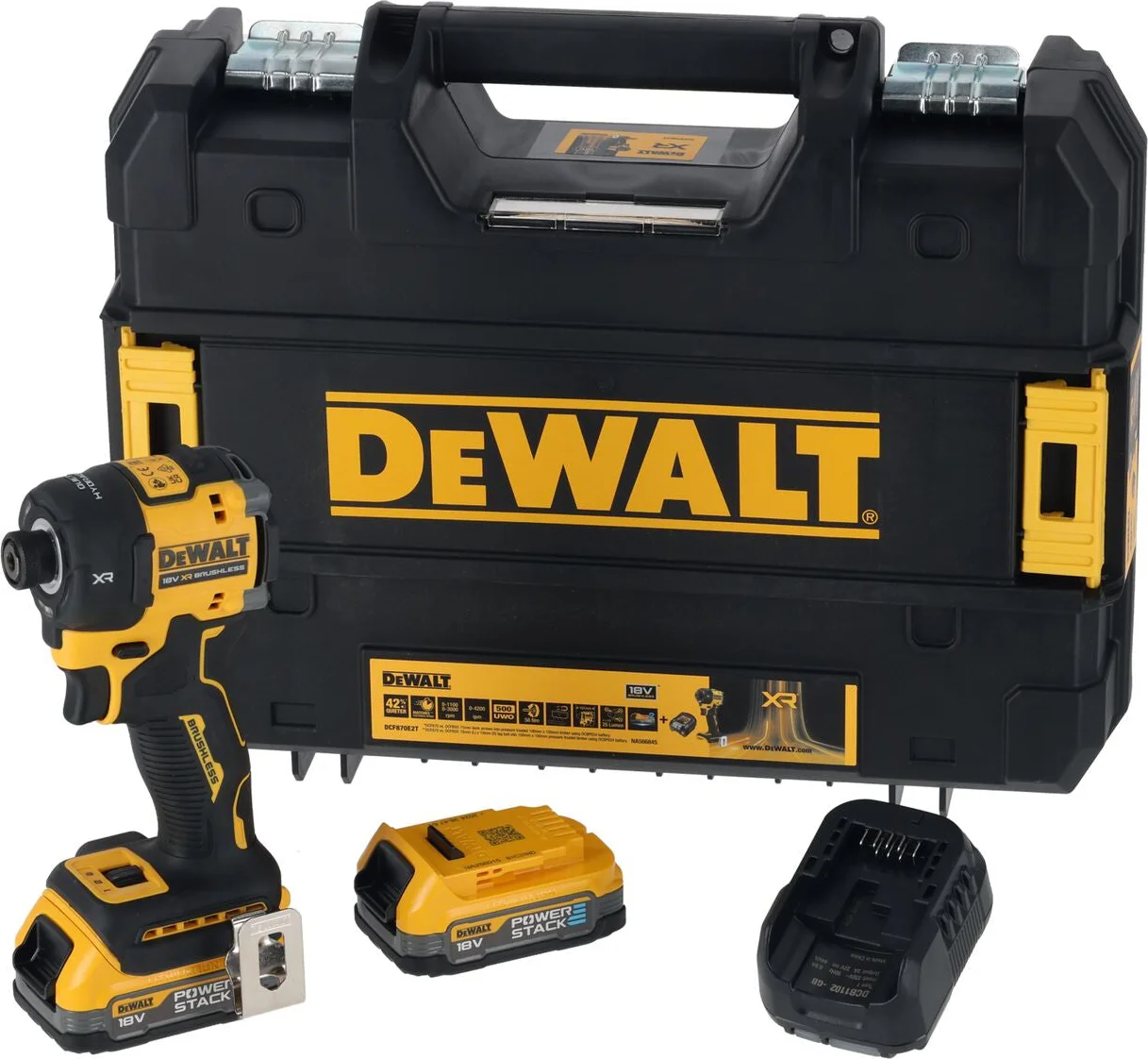 DeWALT DCF870E2T Accu hydraulische slagschroevendraaier 56Nm 18V XR 1.7Ah POWERSTACK in TSTAK