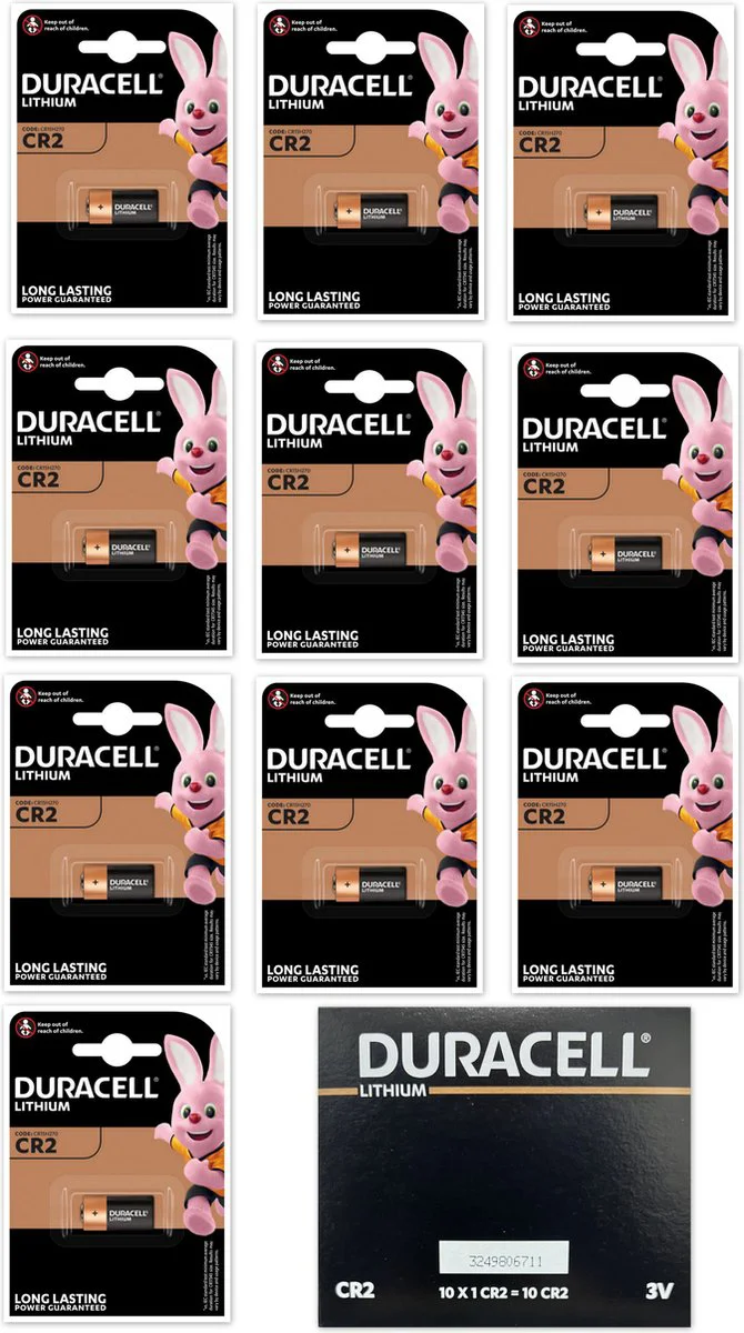 10x Duracell Ultra Foto Batterij CR2