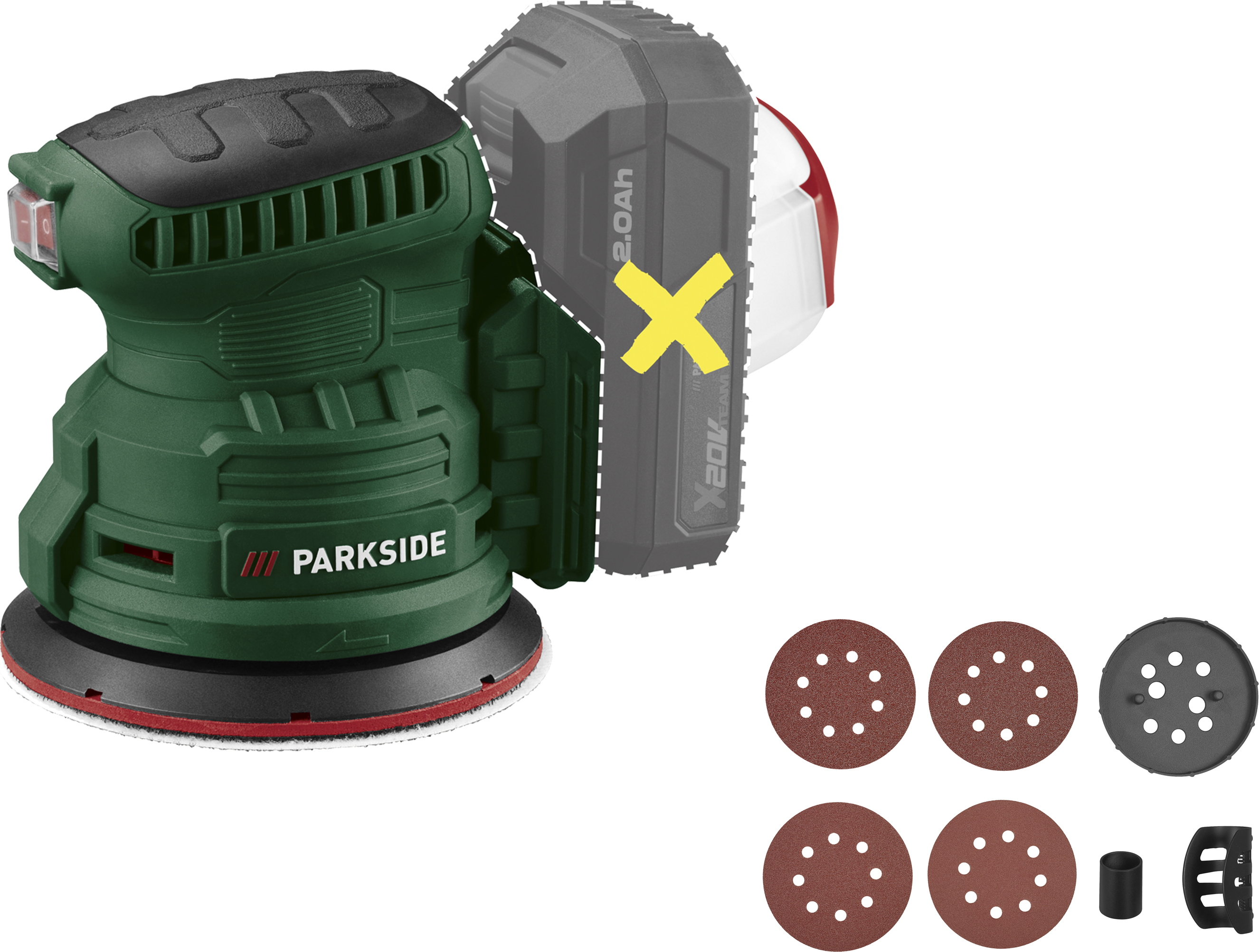 PARKSIDE Excentrische accu-schuurmachine of multifunctionele accu-schuurmachine 20 V, zonder accu en lader (Excentrische schuurmachine)
