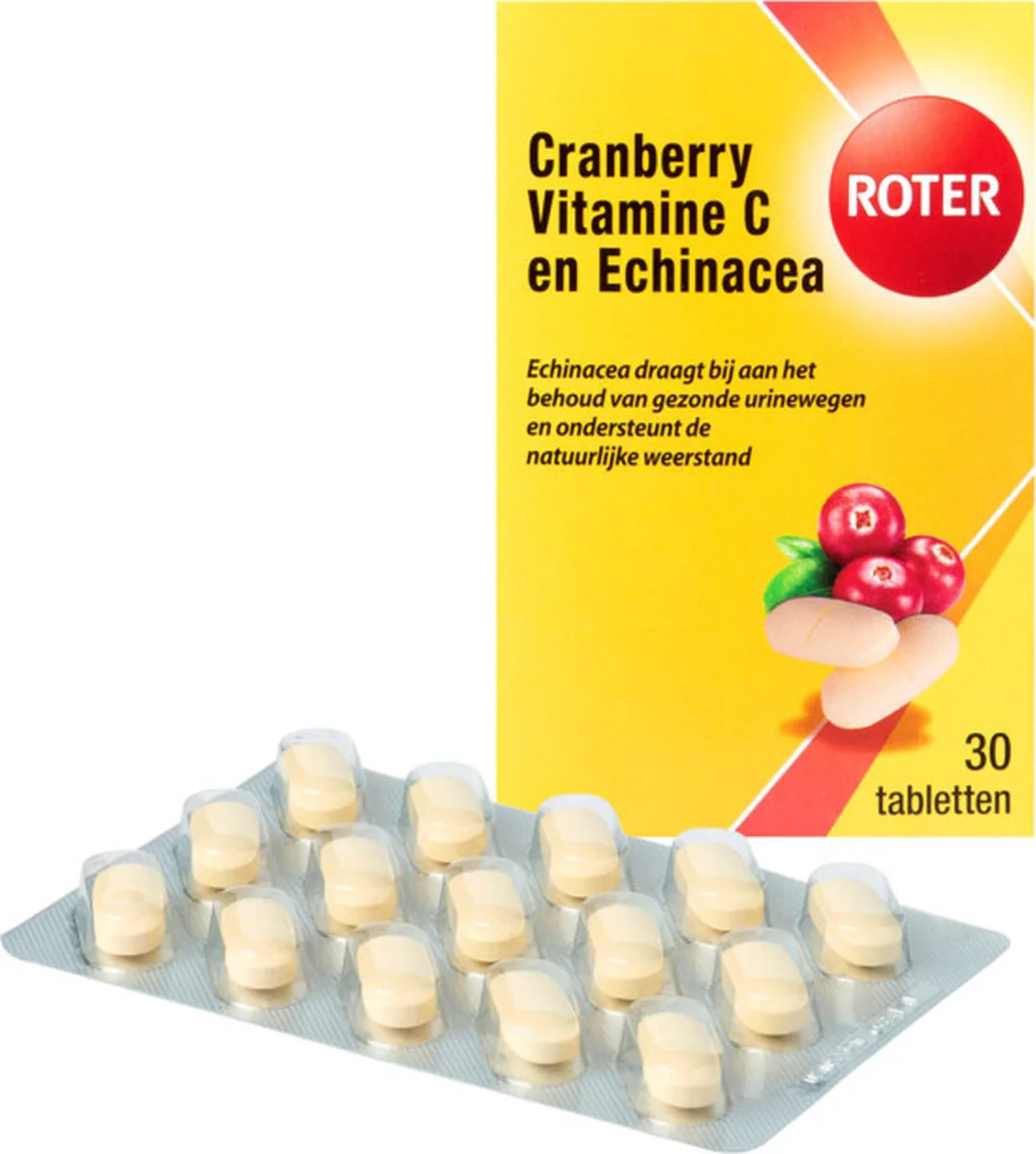 2x Roter Cranberry Vitamine C en Echinacea 30 tabletten