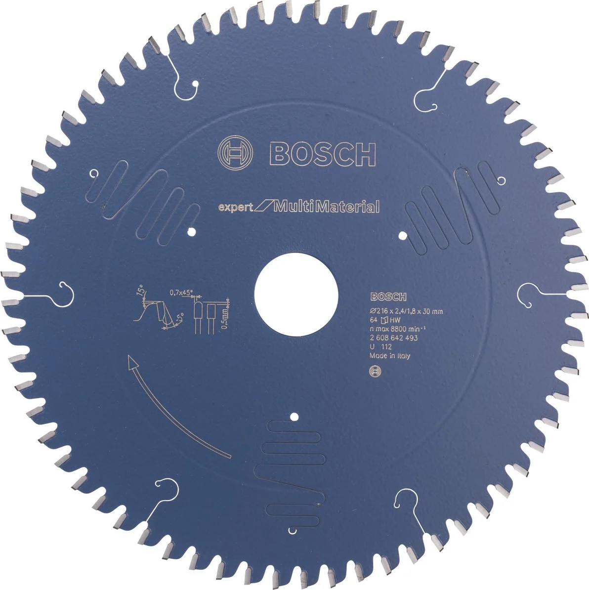 Bosch Professional Cirkelzaagblad EXPERT Multi Material | Ø 216 x 2,4 x 30mm 64T - 2608642493