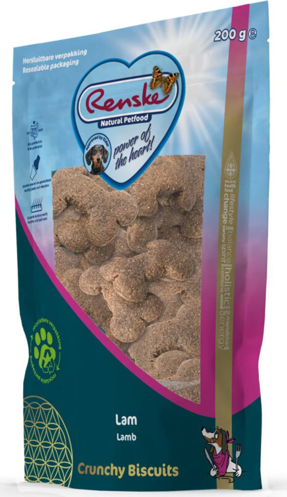 6x Renske Gezonde Beloning Crunchy Hondensnack Lam 200 gr