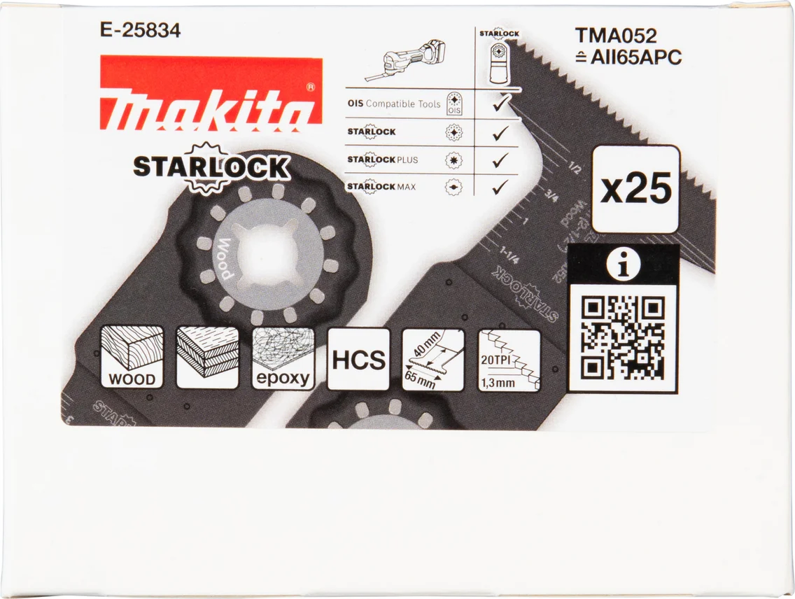 Makita E-25834 TMA052 Invalzaagblad 65x40mm hout 25 stuks